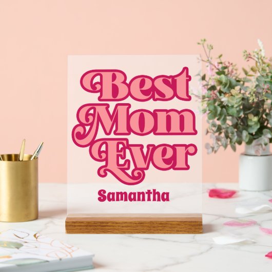 パーソナライズされた最高の母名前をカスタムする霜 アクリルサイン (ウェディング)