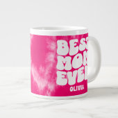 パーソナライズされた最高の母絞り染め ジャンボコーヒーマグカップ (正面右)