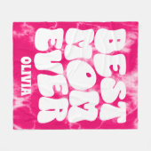 パーソナライズされた最高の母絞り染め フリースブランケット (正面(横))