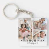 パーソナライズされた最高の母6写真コラージュ母 キーホルダー (正面)