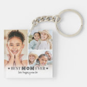 パーソナライズされた最高の母6写真コラージュ母 キーホルダー (裏面)