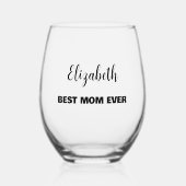 パーソナライズされた最高の母 ステムなしワイングラス (正面)