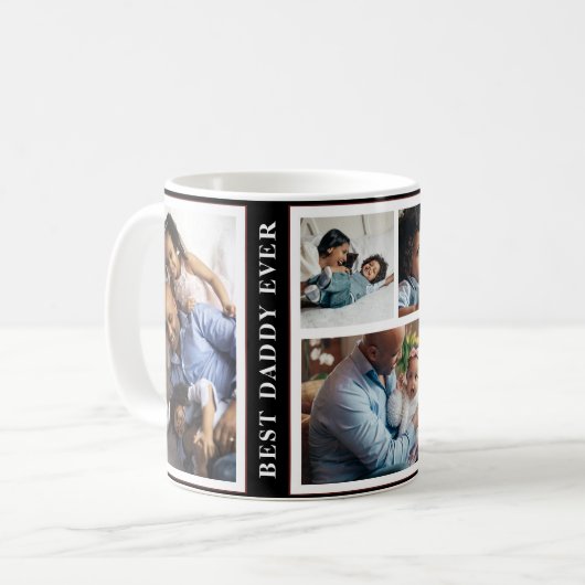 パーソナライズされた最高の父の写真コラージュ コーヒーマグカップ (正面左)