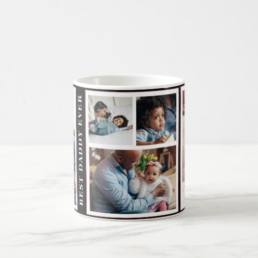 パーソナライズされた最高の父の写真コラージュ コーヒーマグカップ (中央)