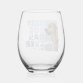 パーソナライズされた最高の犬のパパ ステムなしワイングラス (裏面)