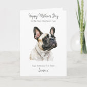 パーソナライズされた最高の犬のフランスの母親モダン シーズンカード (正面)
