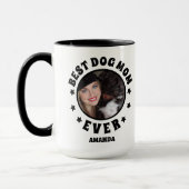 パーソナライズされた最高の犬の母の写真カスタム写真 マグカップ (左)