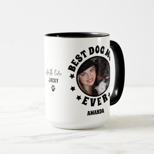 パーソナライズされた最高の犬の母の写真カスタム写真 マグカップ (正面右)