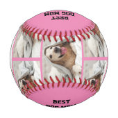 パーソナライズされた最高の犬の母 野球ボール (裏面)