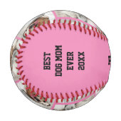 パーソナライズされた最高の犬の母 野球ボール (正面左)