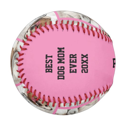 パーソナライズされた最高の犬の母 野球ボール (正面左)