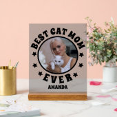パーソナライズされた最高の猫の母が霜で覆われた アクリルサイン (ウェディング)