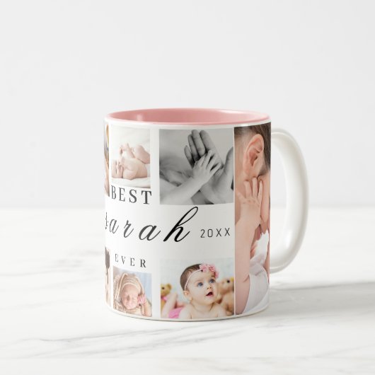 パーソナライズされた最高のAbuelito Ever 8 Photo Collage ツートーンマグカップ (正面右)