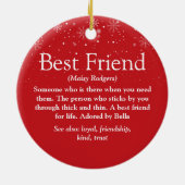 パーソナライズされた最高のChristmas Friend定義 セラミックオーナメント (裏面)