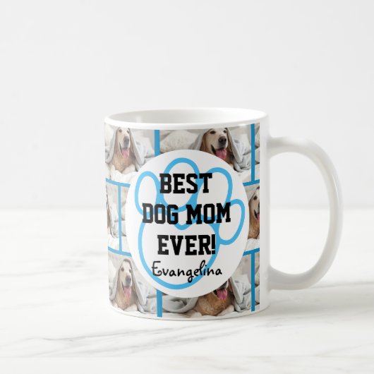 パーソナライズされた最高のDOG MOM EVER Photo Coffee Mug コーヒーマグカップ (右)