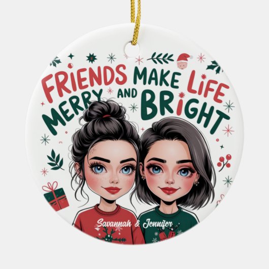 パーソナライズされた最高のFriend - Friends Keepsake セラミックオーナメント (正面)
