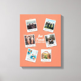 パーソナライズされた最高のFriends 6フォトカスタムコラージュ キャンバスプリント