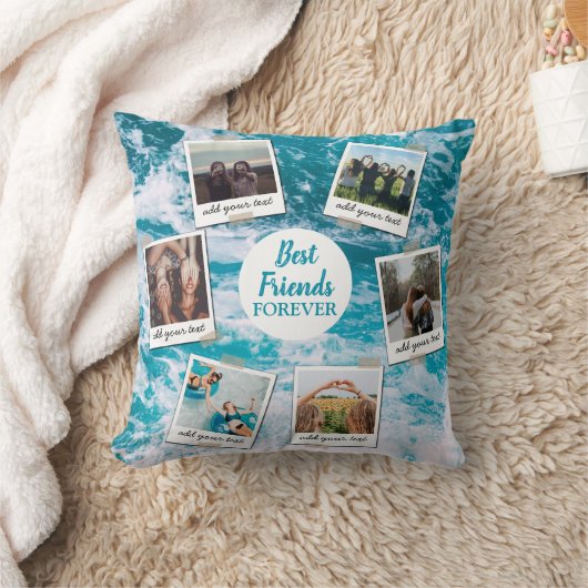 パーソナライズされた最高のFriends 6フォトカスタムコラージュ クッション (ブランケット)