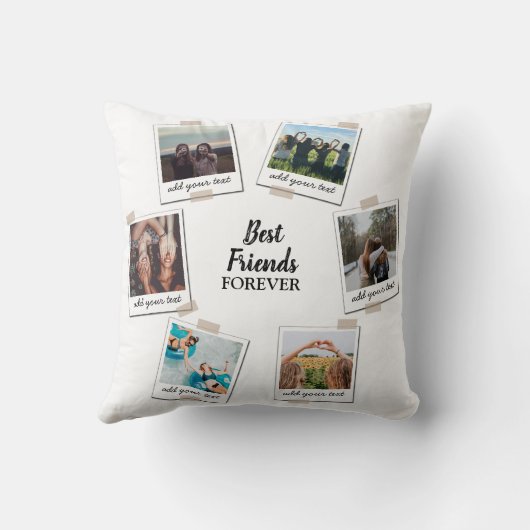 パーソナライズされた最高のFriends 6フォトカスタムコラージュ クッション (裏面)
