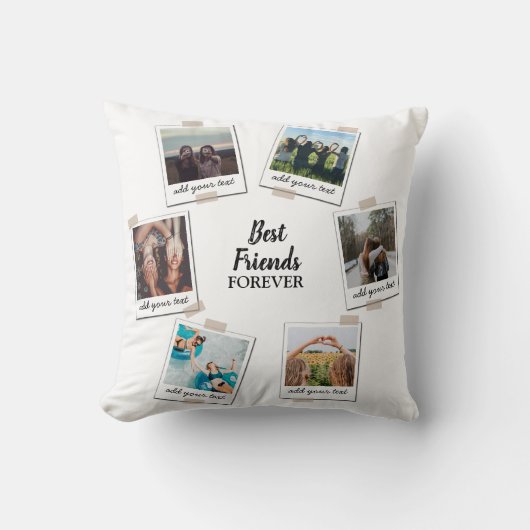 パーソナライズされた最高のFriends 6フォトカスタムコラージュ クッション (正面)