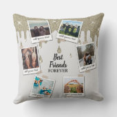 パーソナライズされた最高のFriends 6フォトカスタムコラージュ クッション (裏面)