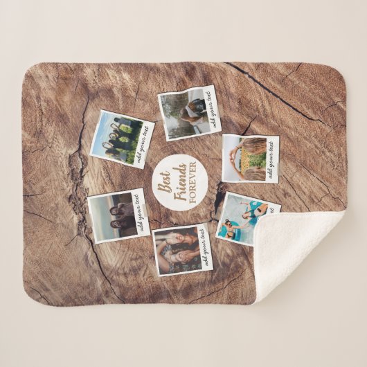 パーソナライズされた最高のFriends 6フォトカスタムコラージュ シェルパブランケット (正面(横))