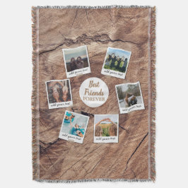パーソナライズされた最高のFriends 6フォトカスタムコラージュ スローブランケット