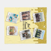 パーソナライズされた最高のFriends 6フォトカスタムコラージュ フリースブランケット (正面(横))