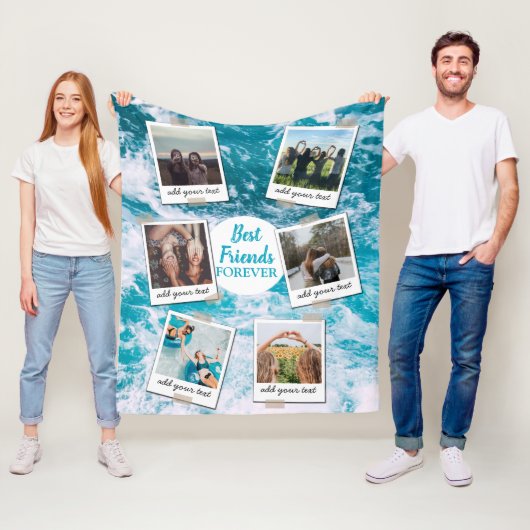 パーソナライズされた最高のFriends 6フォトカスタムコラージュ フリースブランケット (インサイチュ)