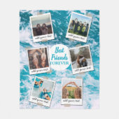 パーソナライズされた最高のFriends 6フォトカスタムコラージュ フリースブランケット (正面)