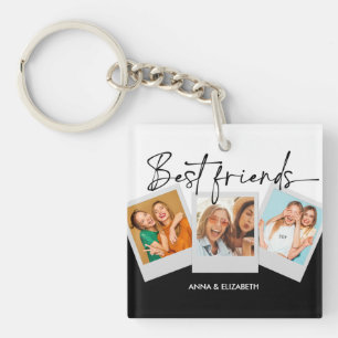 パーソナライズされた最高のFriends BFF Bestieスクリプトシンプル キーホルダー