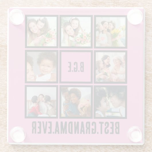 パーソナライズされた最高のGranda Ever 8 Photo Collage ガラスコースター (裏面)
