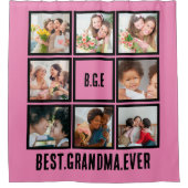 パーソナライズされた最高のGranda Ever 8 Photo Collage シャワーカーテン (正面)