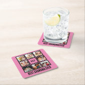 パーソナライズされた最高のGranda Ever 8 Photo Collage スクエアペーパーコースター (インサイチュ)