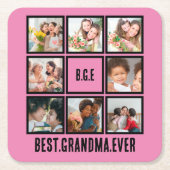 パーソナライズされた最高のGranda Ever 8 Photo Collage スクエアペーパーコースター (正面)