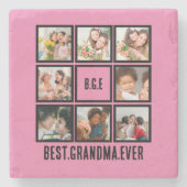 パーソナライズされた最高のGranda Ever 8 Photo Collage ストーンコースター (正面)