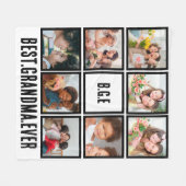 パーソナライズされた最高のGranda Ever 8 Photo Collage フリースブランケット (正面(横))