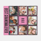 パーソナライズされた最高のGranda Ever 8 Photo Collage フリースブランケット (正面(横))