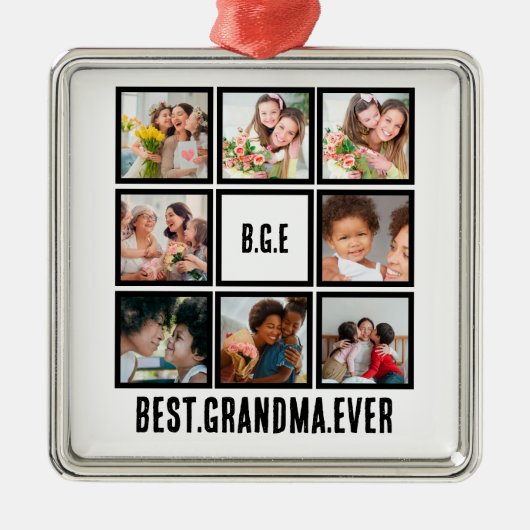 パーソナライズされた最高のGranda Ever 8 Photo Collage メタルオーナメント (正面)