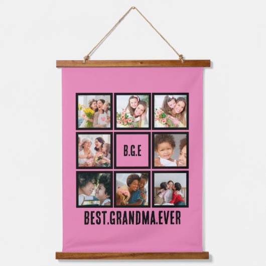 パーソナライズされた最高のGranda Ever 8 Photo Collage 吊り下げ型タペストリー (正面)