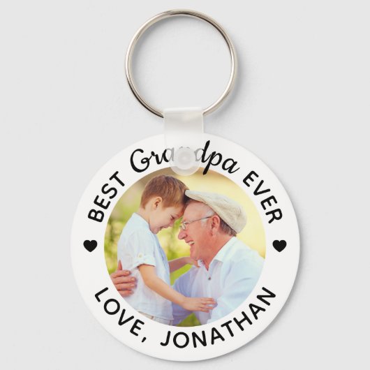 パーソナライズされた最高のGrandpaエバカスタムー写真 キーホルダー (正面)