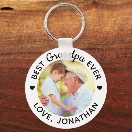 パーソナライズされた最高のGrandpaエバカスタムー写真 キーホルダー (正面)