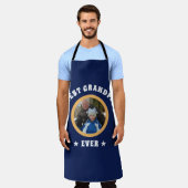 パーソナライズされた最高のGrandpa Everカスタム Family Photo エプロン (着用した状態)