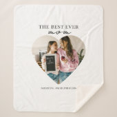 パーソナライズされた最高のMom Everハート シェルパブランケット (正面)