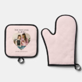 パーソナライズされた最高のMom Everハート 鍋つかみ&鍋敷きセット (正面)