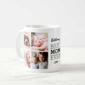 パーソナライズされた最高のMom Ever Photo Collage コーヒーマグカップ (正面左)