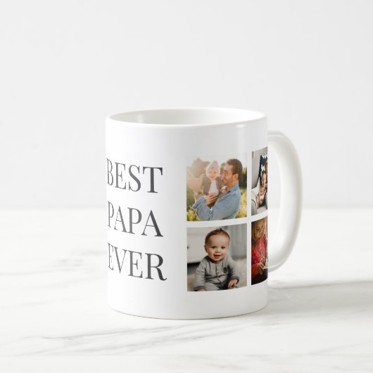 パーソナライズされた最高のPapa Ever Photo Mag コーヒーマグカップ (正面右)