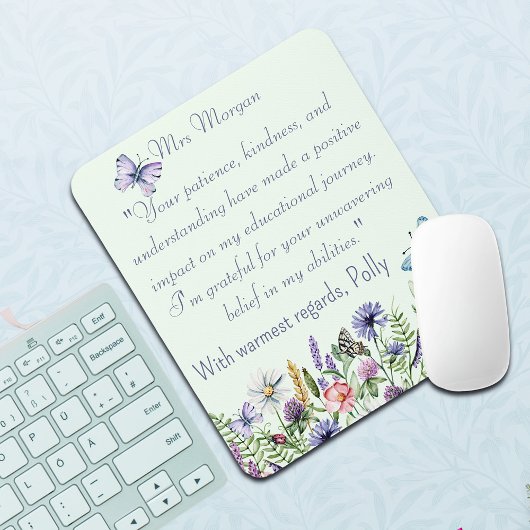 パーソナライズされた有難う水彩野花 マウスパッド