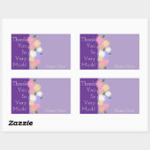 パーソナライズされた有難う色のデイジー花紫 長方形シール (シート)