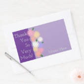 パーソナライズされた有難う色のデイジー花紫 長方形シール (封筒)